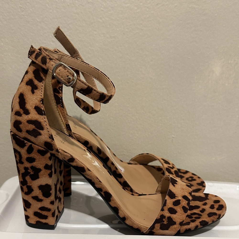 a new day Tan Leopard Print Heels